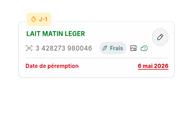 Suivi d'une date de péremption