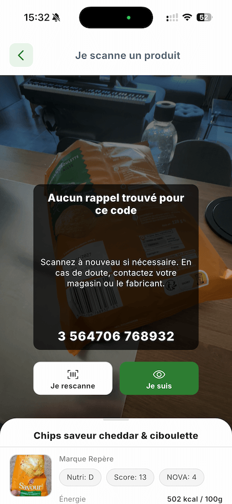 Ajout d'un produit à la liste de surveillance
